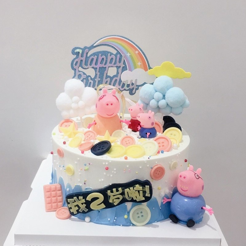 Set 4 Phụ Kiện Trang Trí Bánh Kem Hình Chú Heo Dễ Thương