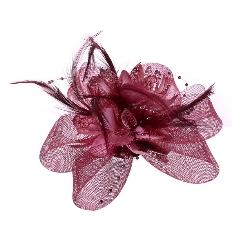 Kẹp Tóc Đính Hạt Và Lông Vũ Cho Cô Dâu