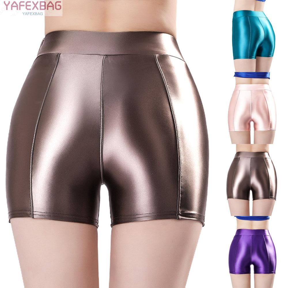 ️Womens Shorts Jeggings Leggings M-2XL Nylon Outer Wear Shiny Stretchy