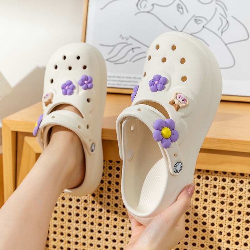 Giày Đế Dày Đục Lỗ Dễ Thương Xinh Xắn Dành Cho Nữ
