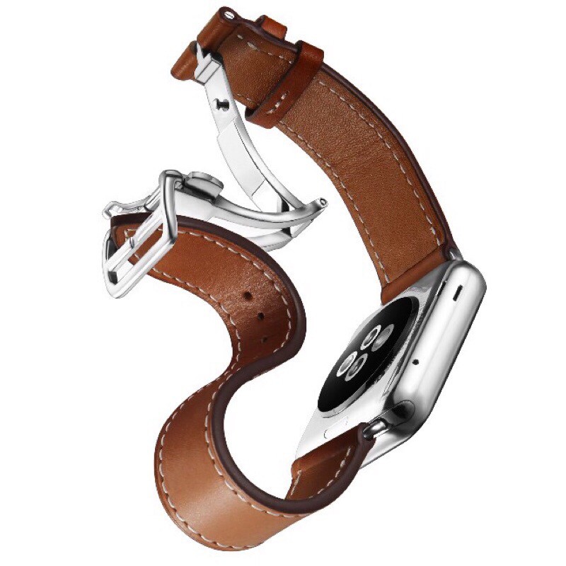 Hermès Dây đeo bằng da cho đồng hồ thông minh apple watch 5 4 3 2 1