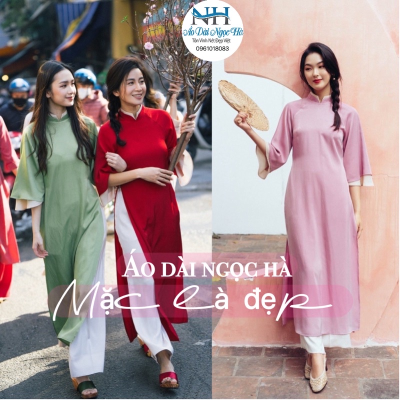 ÁO DÀI CÁCH TÂN NỮ DÁNG XUÔNG TAY 2 LỚP CÁCH ĐIỆU