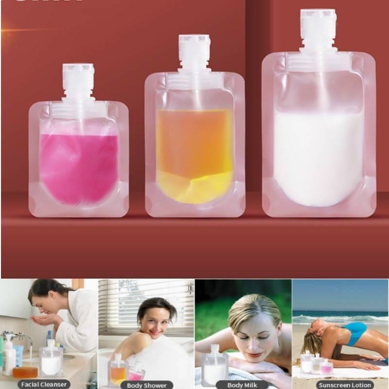 Set 3 Túi Chiết Mỹ Phẩm Du Lịch Tiện Dụng Bằng Nhựa Trong Suốt Có Nắp Vặn Dung Tích 30ml, 50ml, 100ml