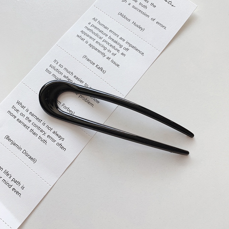 Kẹp tóc hình chữ u bằng acrylic đơn giản phong cách Hàn Quốc dễ phối đồ