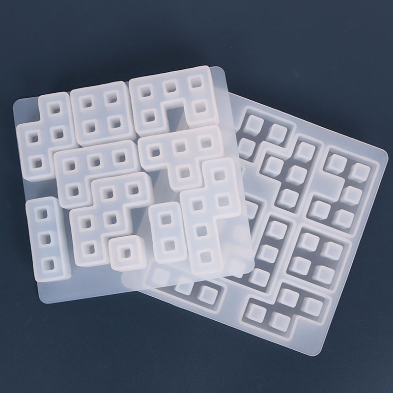 Khuôn Silicone Làm Khối Lập Phương Xếp Chồng Lên Nhau Đồ Chơi Epoxy DIY