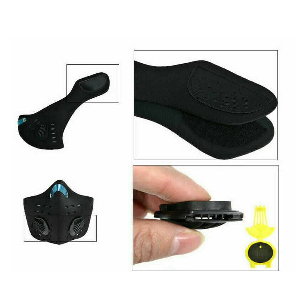 Unisex Adults Cycling Dust Mouth-mask 3 Layers Breathable Anti-dust Anti-haze Reusable Bike Mask