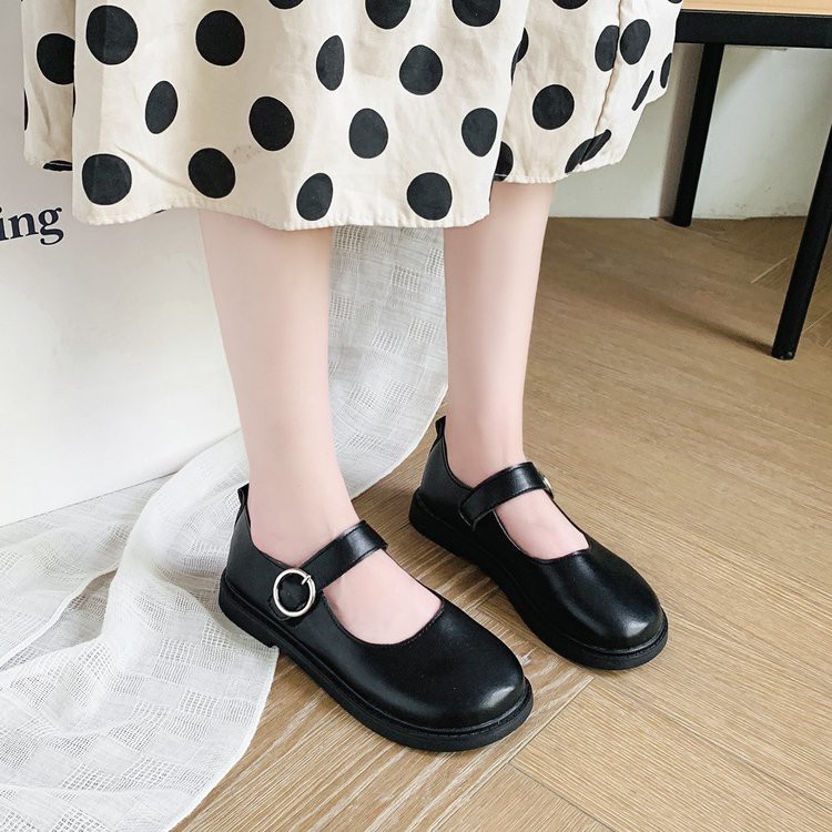 Giày tất đơn giản cho bé mùa hè, dép khóa một hình, giày miệng nông đầu tròn nữ hàn quốc | BigBuy360 - bigbuy360.vn