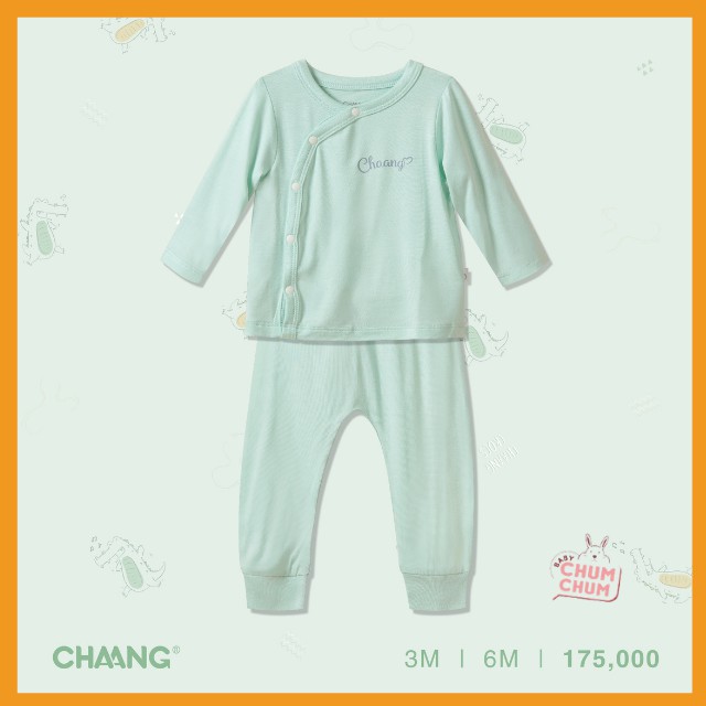 Set Bộ Cotton Dài Cúc Chéo Cho Bé Lake Chaang Babychumchum 0-06M
