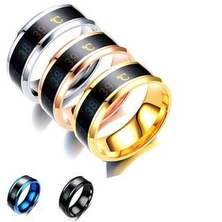 Nhẫn thép titan 8mm đo nhiệt độ cơ thể