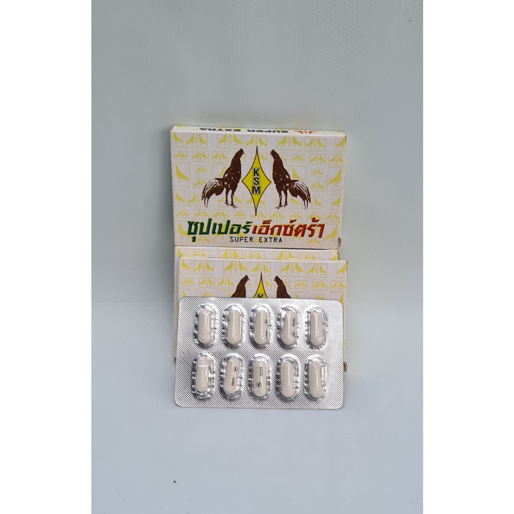 Super extra - Th.uốc kí.ch l.ực trước đá 30 phút. Th.uốc siêu kí.ch l.ực cho gà đá - 1 hộp / 10 viên