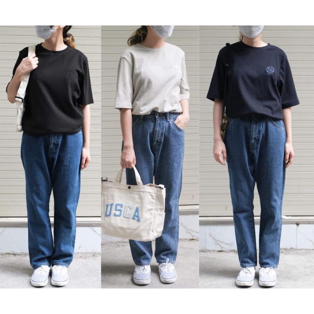 Áo thun nữ, áo phông tay lỡ cổ tròn chất cotton xuất dư Hàn Quốc