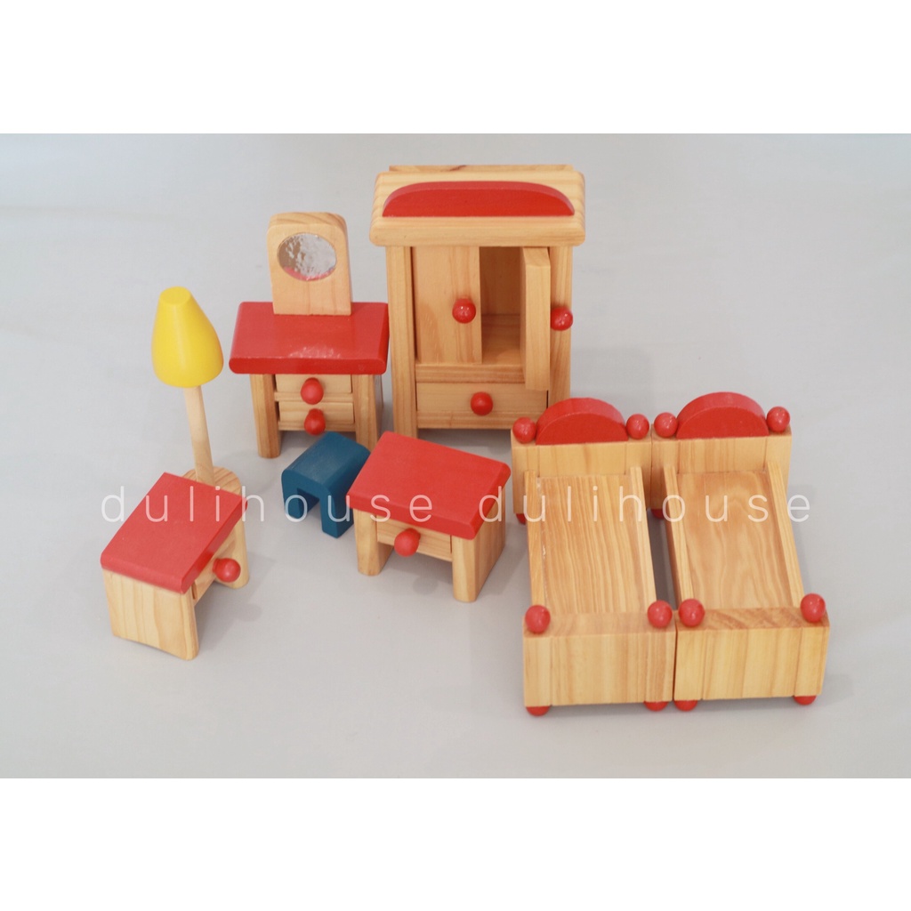 Đồ chơi Gỗ phòng ngủ ba mẹ - Hỗ trợ khả năng nhận biết các đồ vật, sáng tạo trong việc sắp xếp, sản xuất tại Việt Nam