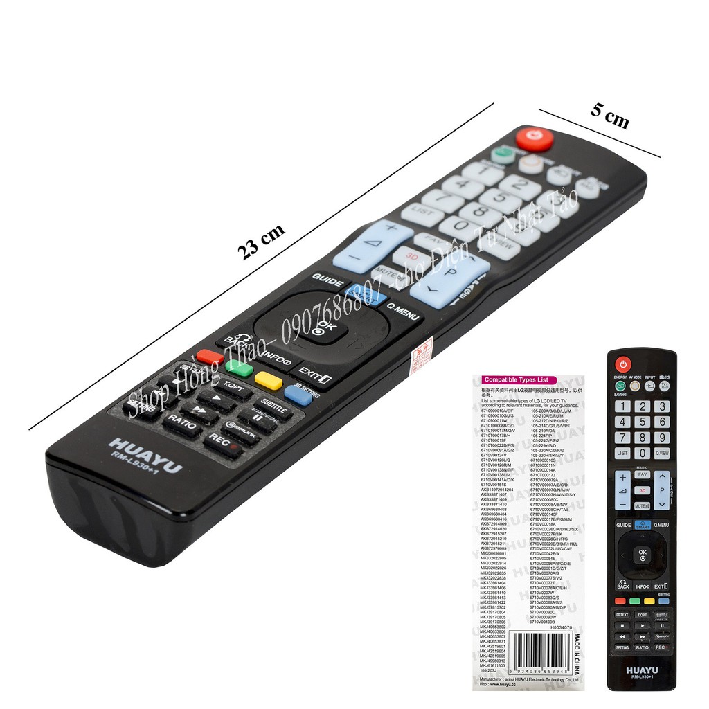 Remote Tivi Huayu for LG có hộp