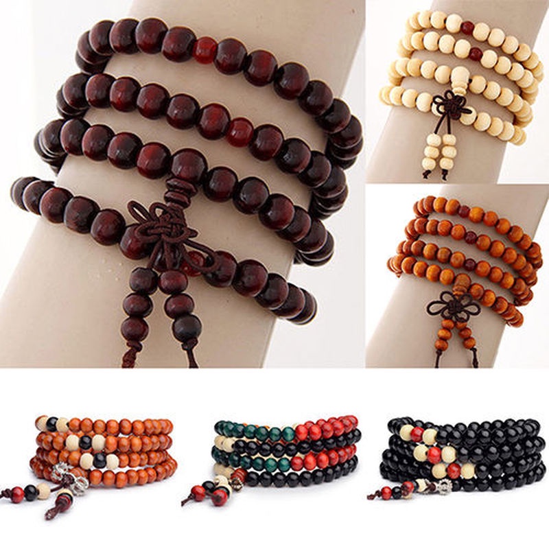 Vòng Tay Hạt Gỗ Đàn Hương 6mm May Mắn Cho Nam Nữ