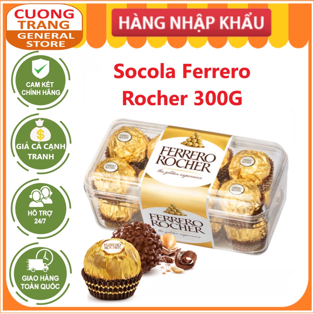 Hộp quà Socola Ferrero Rocher 16 viên 200g nhập khấu Italia