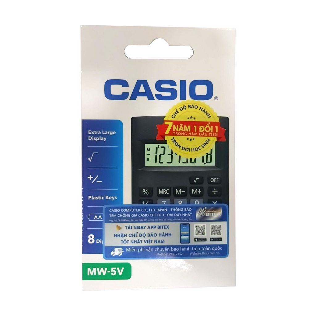 Máy Tính Văn Phòng Casio MW 5V BK WDP 4971850093060