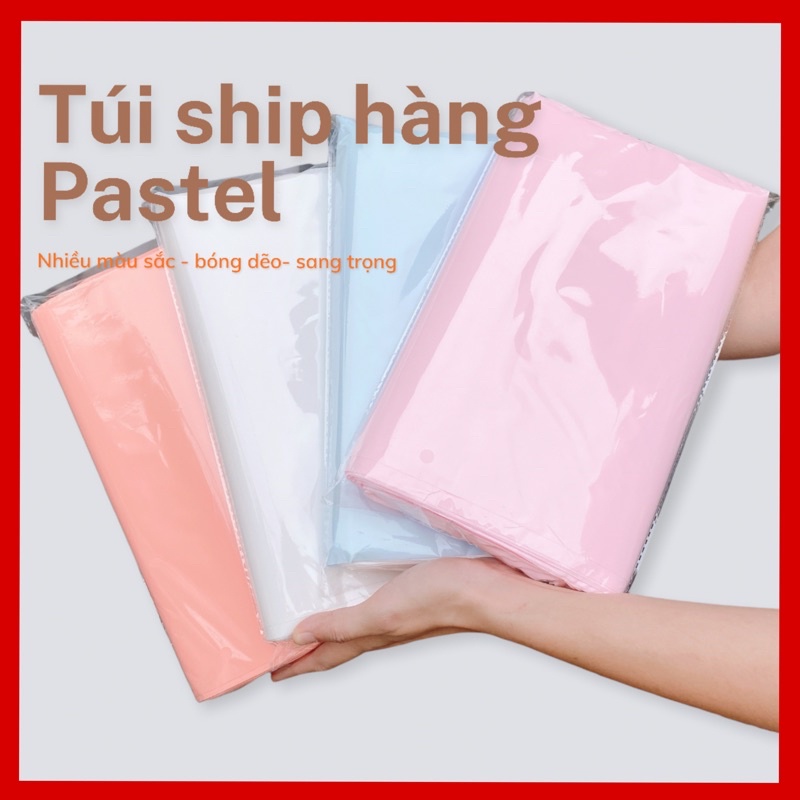 [HOT] SET 100 Túi niêm phong - túi ship hàng có sẵn keo nhiều màu pastel siêu xinh