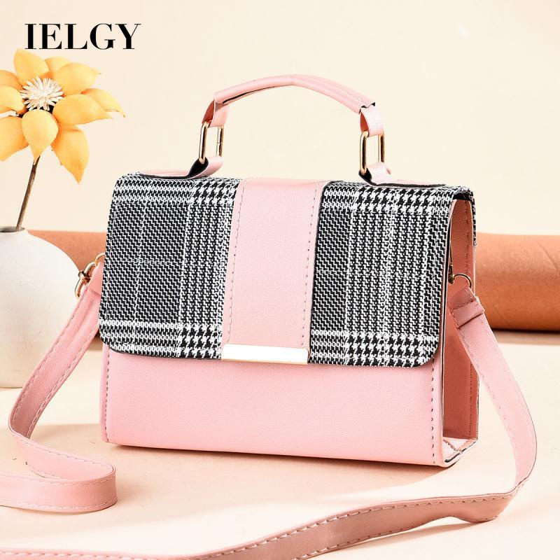 Túi đeo chéo IELGY họa tiết kẻ sọc thiết kế đơn giản thời trang cho nữ