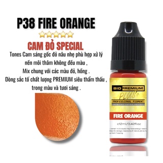 MỰC PHUN XĂM P38 FIRE ORANGE ( CAM ĐỎ )