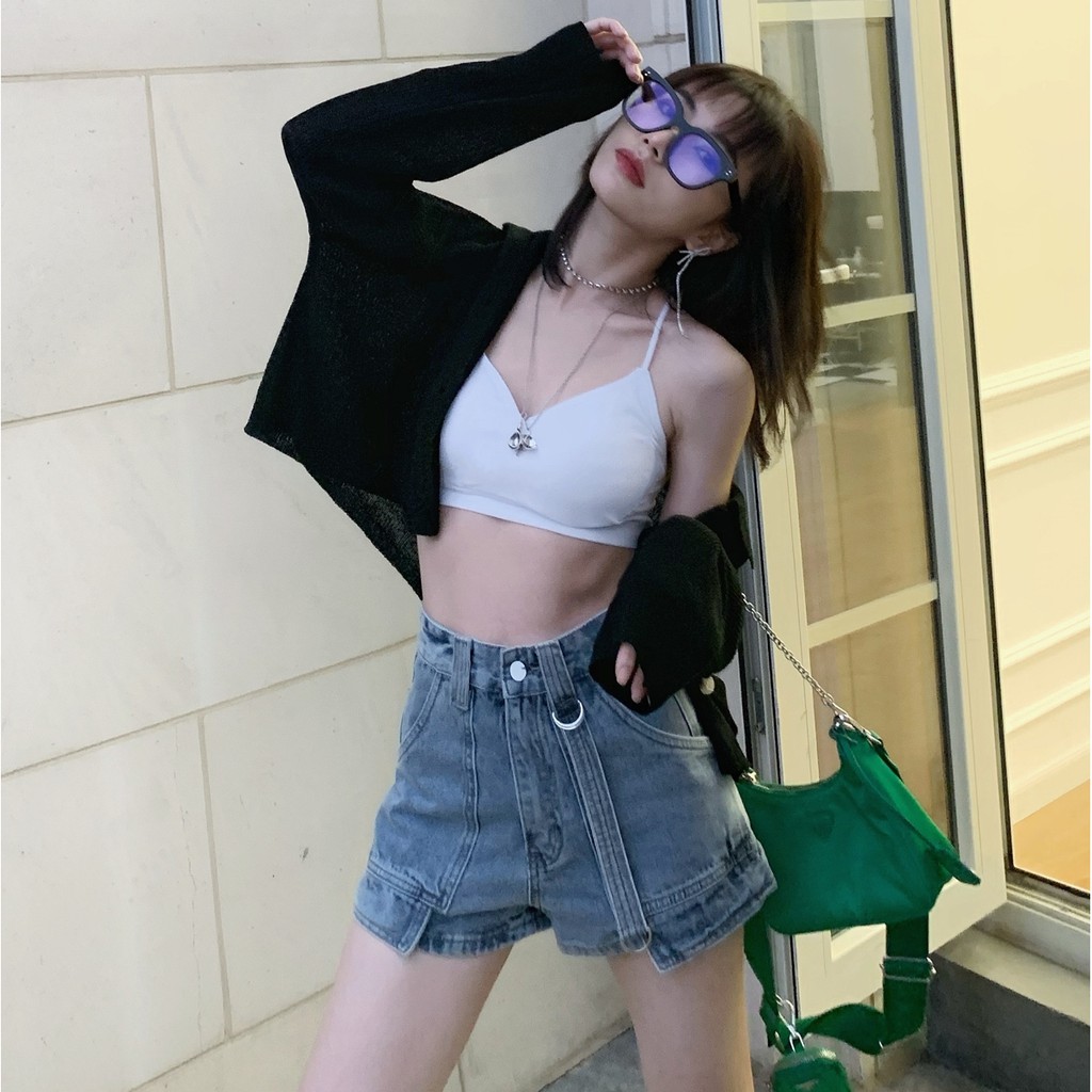 Quần Short Denim Nữ Lưng Cao Phong Cách Hàn Quốc | BigBuy360 - bigbuy360.vn