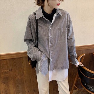 ❤Mới Túi Đeo Chéo Thời Trang Dành Cho Nữ❤Áo Thun Tay Dài Dáng Rộng Kẻ Sọc Ngang Trẻ Trung Hợp Thời Trang