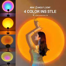 Đèn hoàng hôn Sunset quay Tiktok loại 4 MÀU có decal chuyển đổi màu hoàng hôn,mặt trời,cầu vồng ảo diệu,chụp ảnh sống ảo
