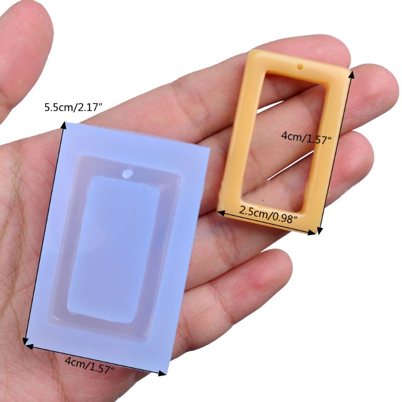 Khuôn Làm Móc Khóa Bằng Silicone Hình Oval Sáng Bóng