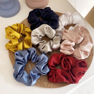 Cột tóc vải scrunchies buộc tóc vải trơn bóng loại đẹp hot trend 50 màu