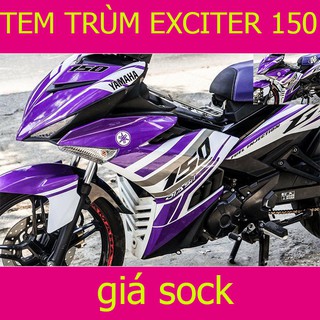 Tem Trùm Exciter 150 Tím Trắng GP