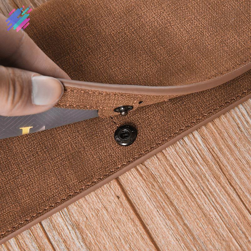 bóp da PU dáng dài màu nhám đơn giản có ngăn đựng thẻ cho nam