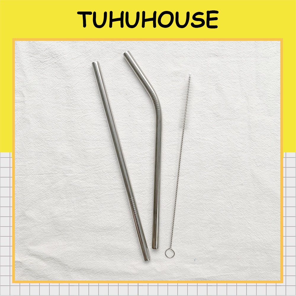 Ống hút inox 304, cọ rửa bằng thép không gỉ tái sử dụng nhiều lần - TUHUHOUSE