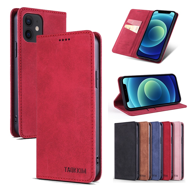 Bao Da Điện Thoại Mềm Từ Tính Có Ngăn Đựng Thẻ Cho Iphone 13 12 Mini 11 Pro Max Ốp