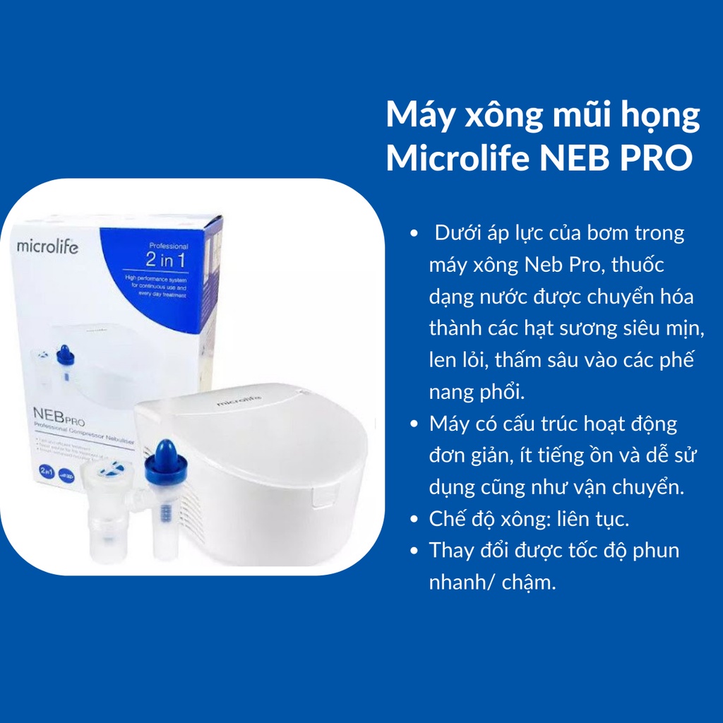 COMBO Máy xông khí dung Microlife NEB PRO và Nhiệt kế điện tử đo trán Microlife NC 200