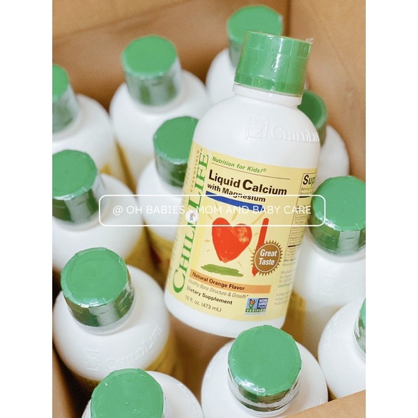 Canxi hữu cơ d3 kèm kẽm CHILDLIFE Mỹ calcium cho bé  473ml [OH BABIES]