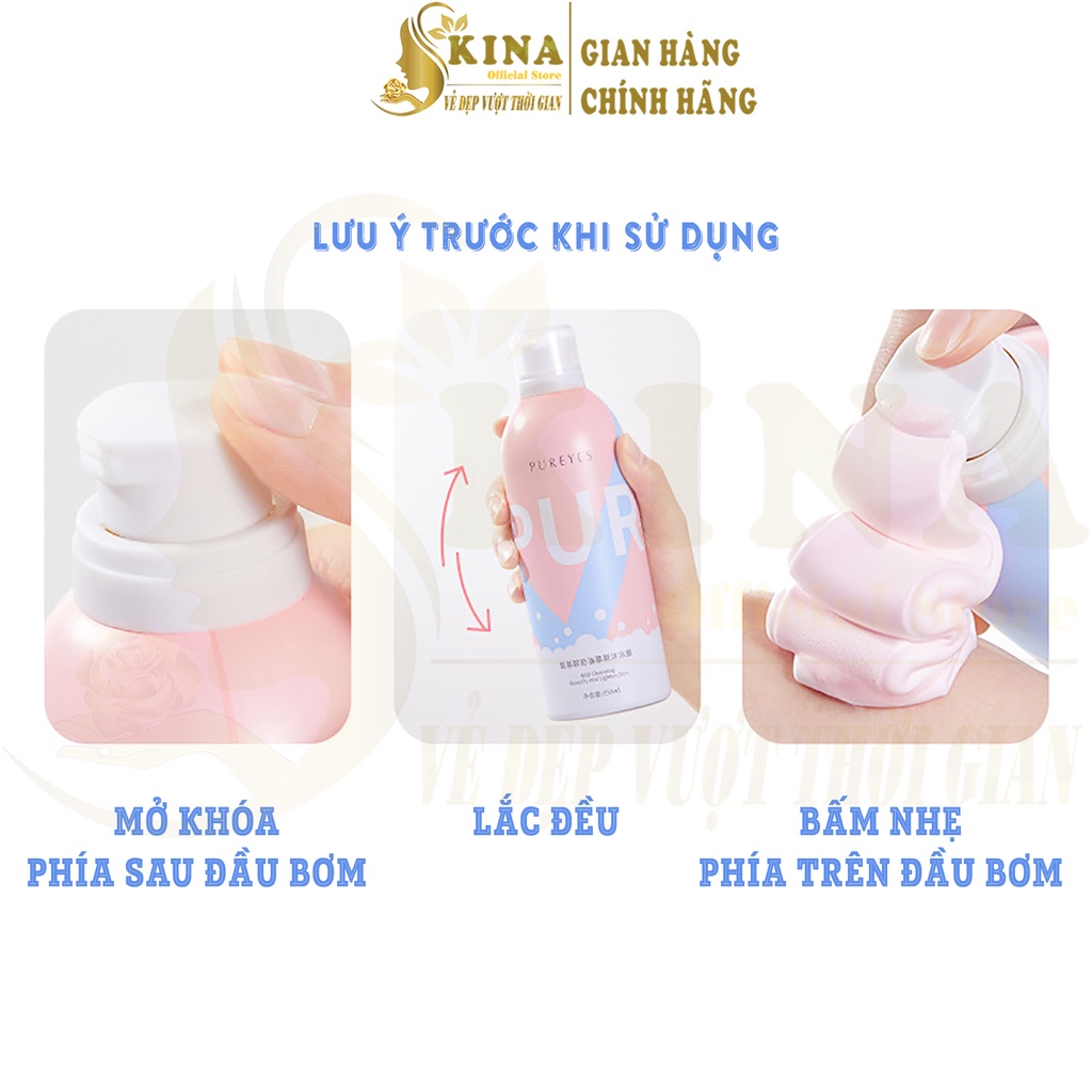 Sữa Tắm PUREYES , Sữa tắm nam nữ trắng da tạo bọt dưỡng ẩm nội địa trung SKINA 350ml