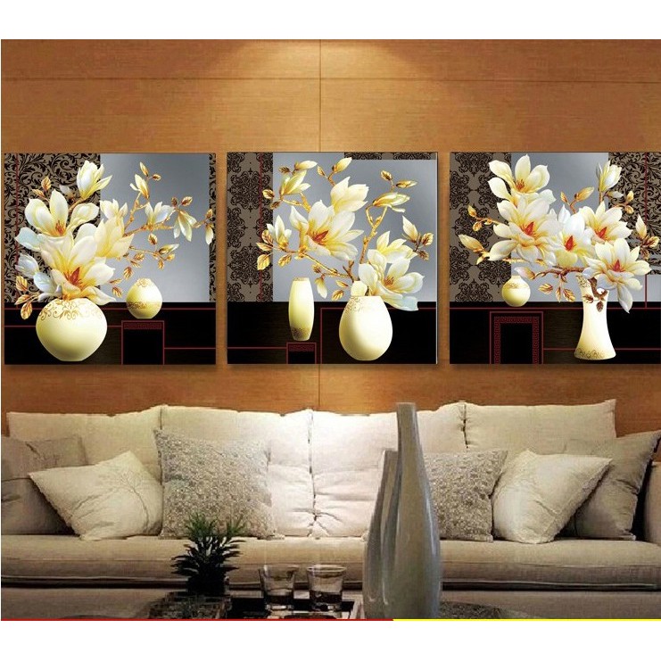 Tranh thêu chữ thập 3D Hoa Mộc Lan Thơm Ngát A1157 (TRANH TỰ THÊU) KT:120X40CM