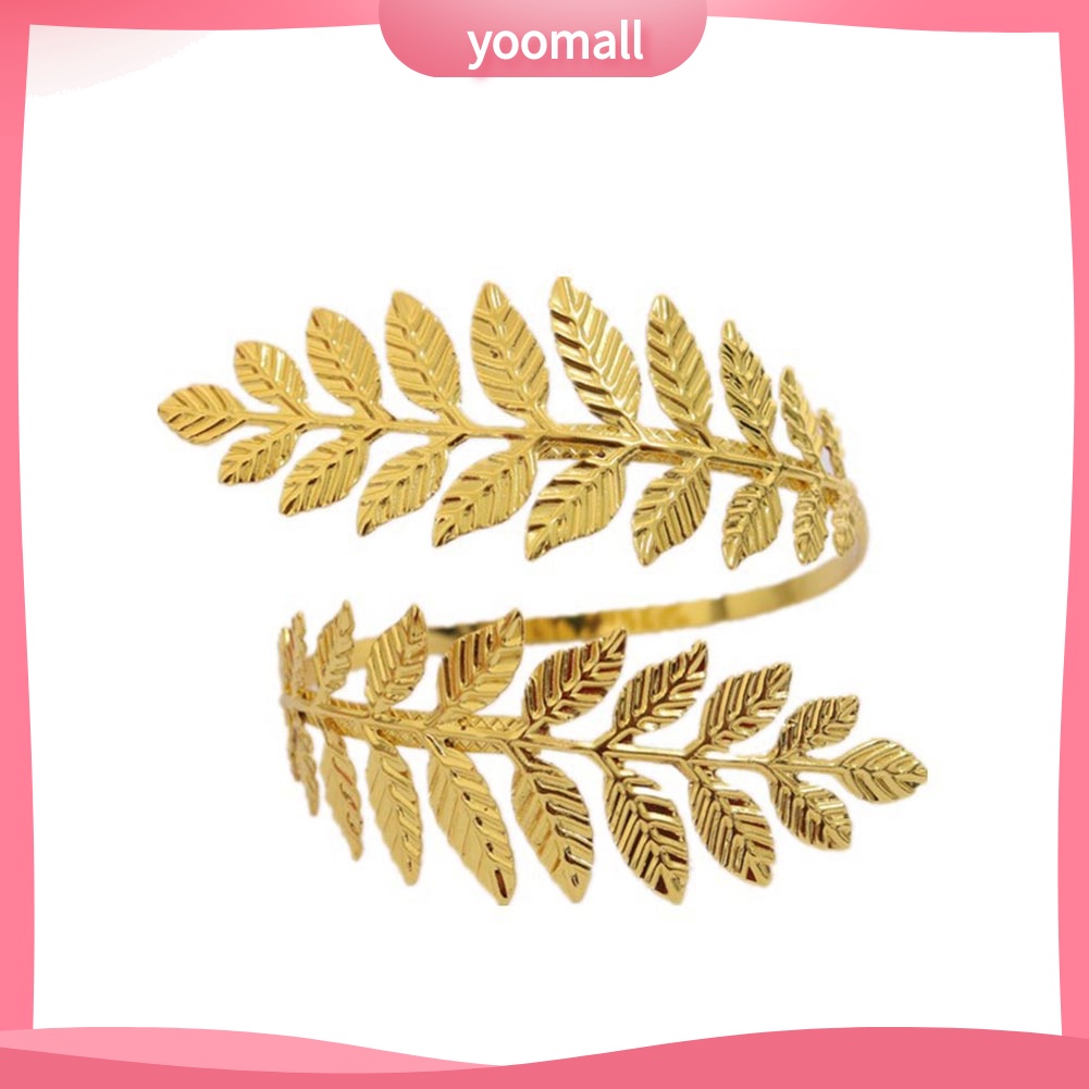 Vòng Đeo Cánh Tay Hở Bằng Kim Loại Hình Chiếc Lá Thời Trang Cho Nữ