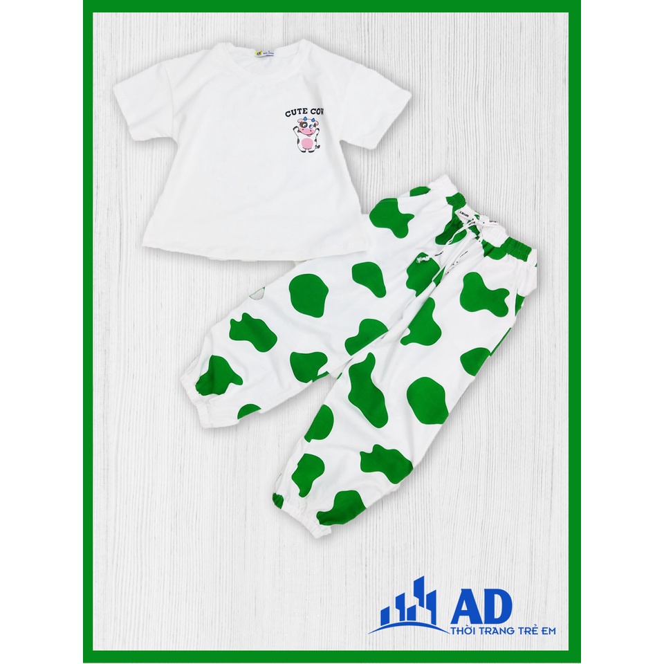 [5-48kg] Set đồ bộ thun 100%cotton dể thuơng cho bé gái!Cutecow