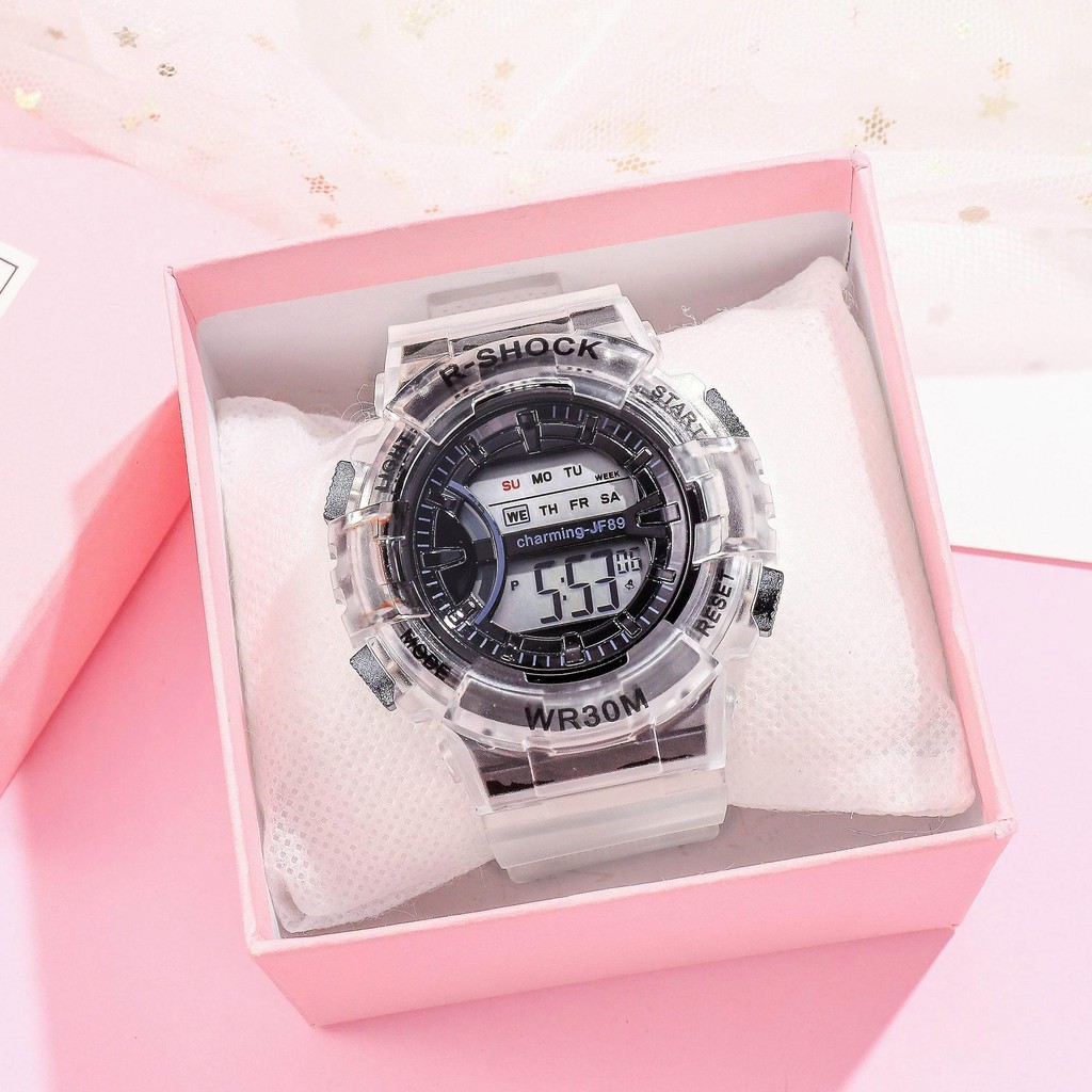 UCG JFGJ Đồng hồ điện tử nam nữ WR30 thể thao, dây trong suốt cực đẹp, kiểu mới nhất năm, full chức năng ( Mã: WR301 ) 2