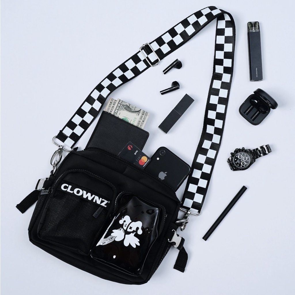 Túi đeo chéo local brand ClownZ Satchel New Logo vải canvas nam nữ thời trang hàn quốc