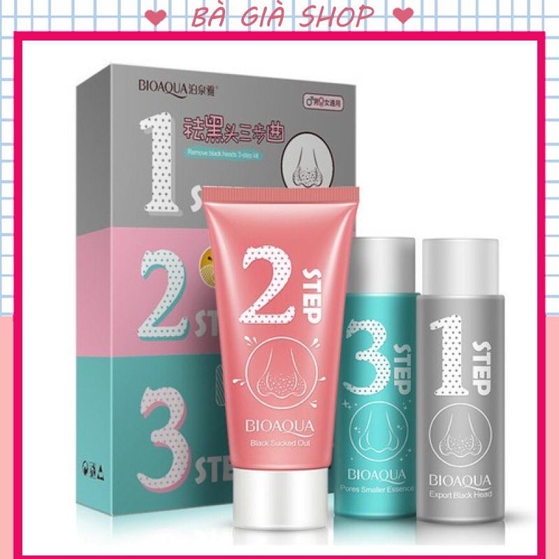 Set Hộp Lột Mụn 3 Bước Bioaqua An Toàn Cho Da Đánh Bay Các Loại Mụn