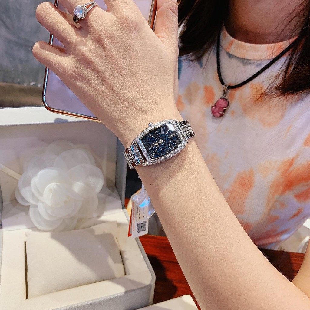 ĐỒNG HỒ NỮ DAVENA ĐÍNH ĐÁ FULL CHANH SẢ