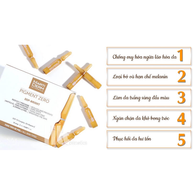 Tinh chất Ampoule Dưỡng Sáng Đều Màu Da, Giảm Đốm Sắc Tố - MartiDerm Pigment Zero DSP Bright