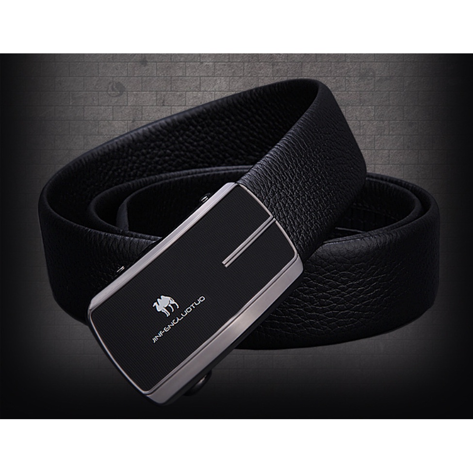 Thắt lưng nam da bò nguyên chất mặt khóa tự động hợp kim cao cấp