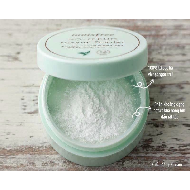 Phấn phủ bột kiềm dầu NOSEBUM INNISFREE MINERAL