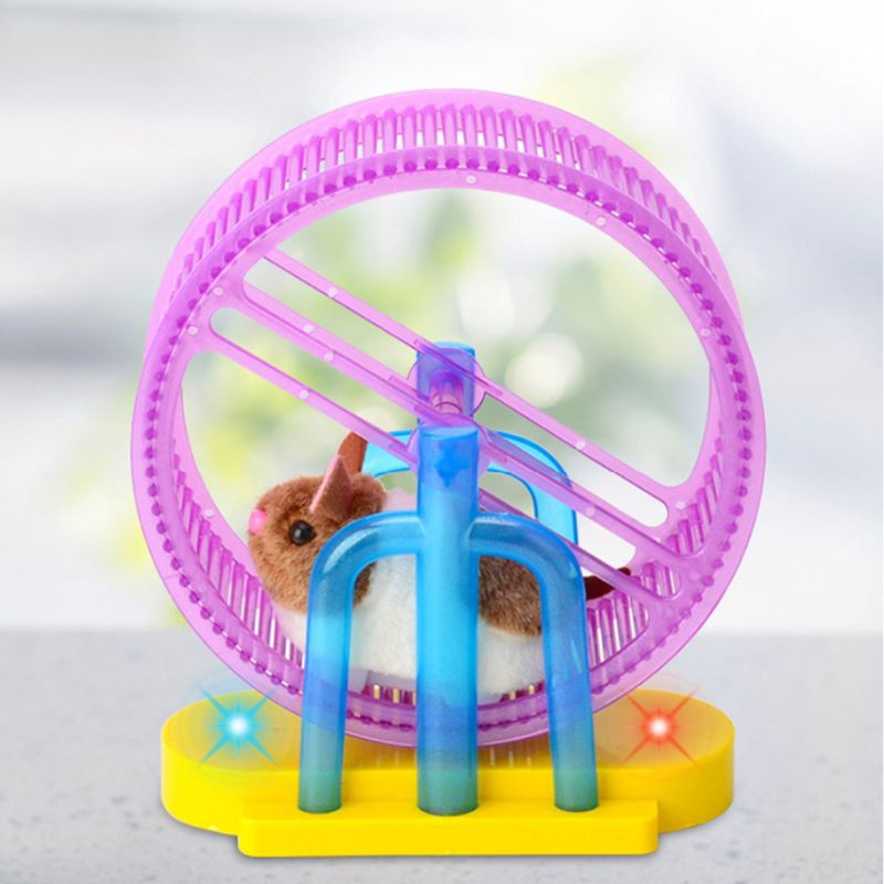 1 Bộ Bánh Xe Chuột Hamster Có Đèn Led Và Nhạc Cho Bé