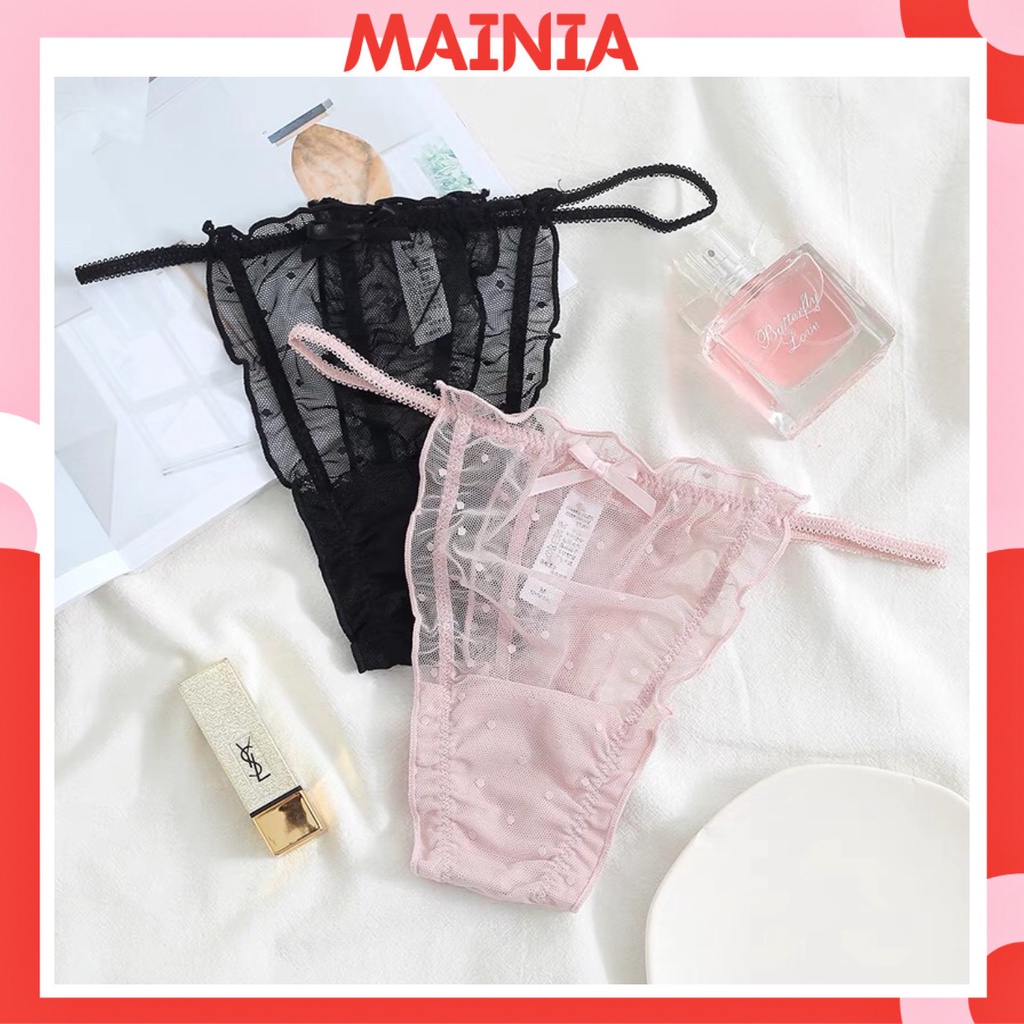 Quần Lót Ren Nữ Lọt Khe Dây Hông Xuyên Thấu Sexy Gợi Cảm Mainia Shop