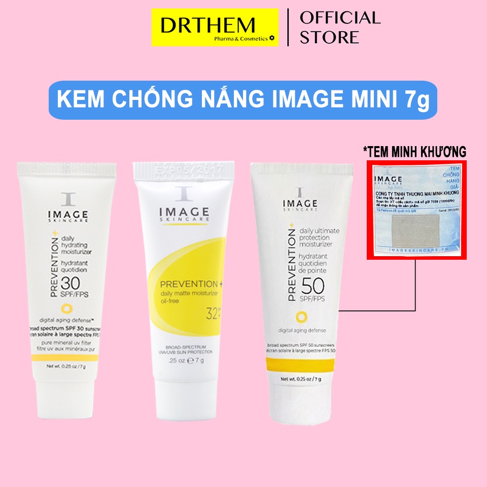 [Size Nhỏ] Kem Chống Nắng Image Skincare Prevetion Daily Mini Size spf30, spf 32, spf50 (7g)