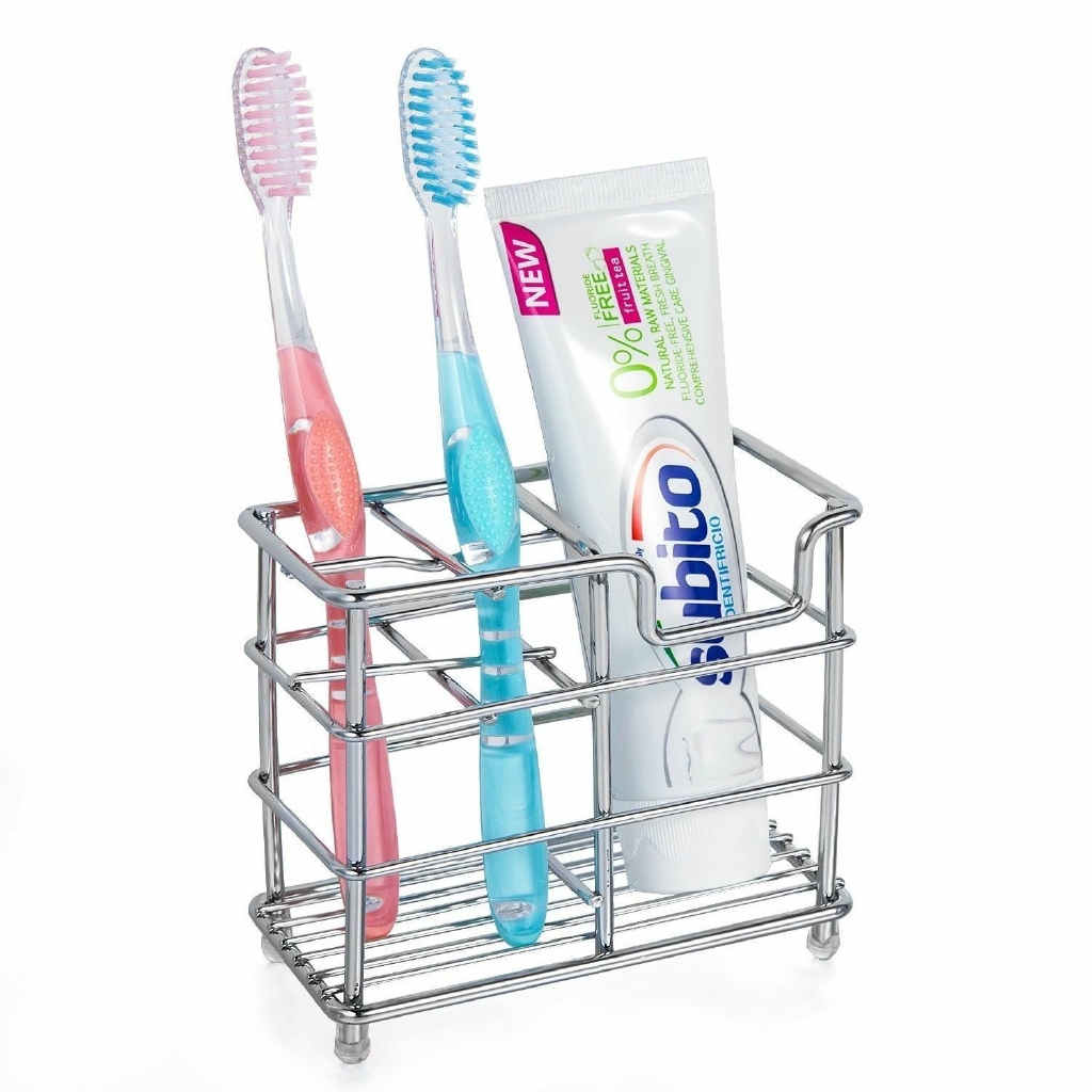Giá Đỡ Bàn Chải Đánh Răng / Kem Đánh Răng Bằng Thép Không Gỉ Chống Rỉ Sét Tiện Dụng Cho Phòng Tắm