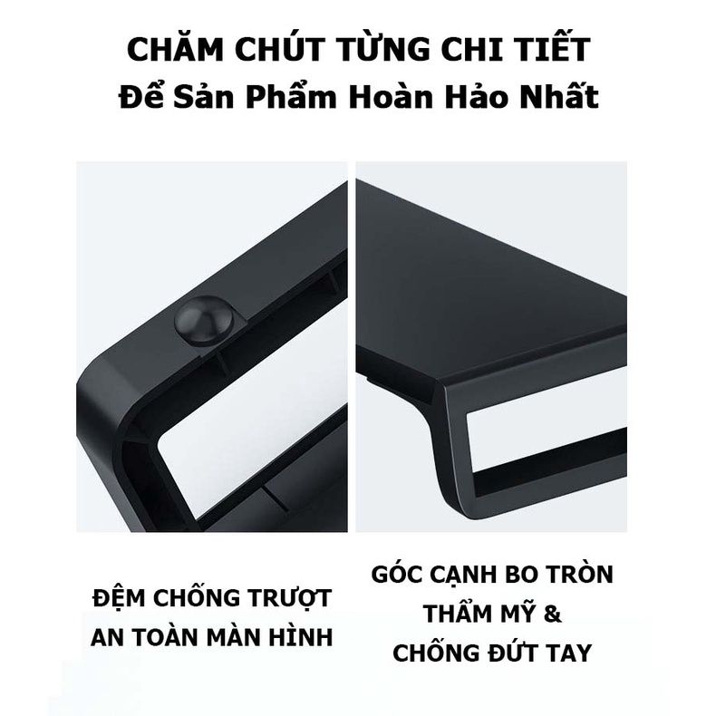 Kệ Gỗ Nâng Màn Hình Máy Tính Laptop Desktop; Khung Giá Đỡ Để Đồ Trên Mặt Bàn; Cất Gọn Bàn Phím, Chuột - Hàng Nhập Khẩu